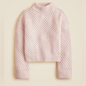 J.Crew Honeycomb Mockneck Sweater Wool Blend Textured Knit Size Small